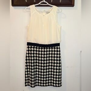 NWT Ann Taylor Loft Cream and Black Dress size 8